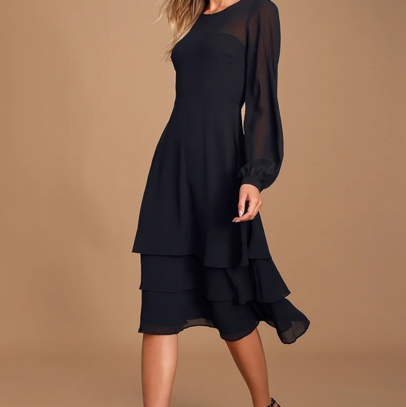 Black Midi Dress // size XS - Picture 1 of 8